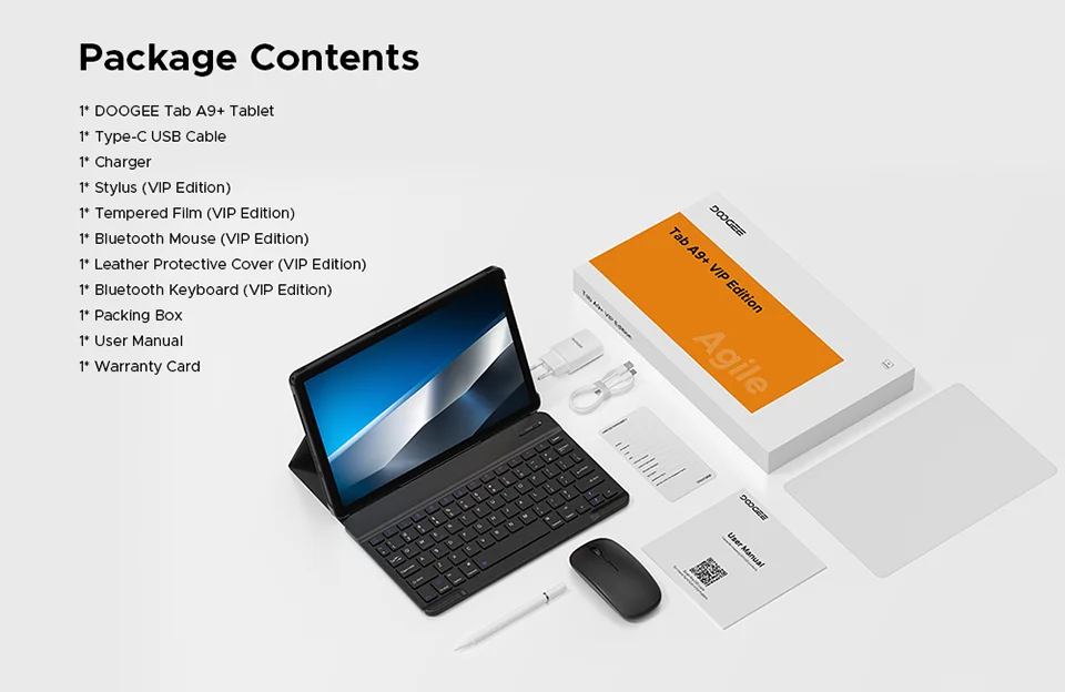 DOOGEE TabA9+ 2in1 Tablet - 4GB RAM 64GB ROM 8580mAh