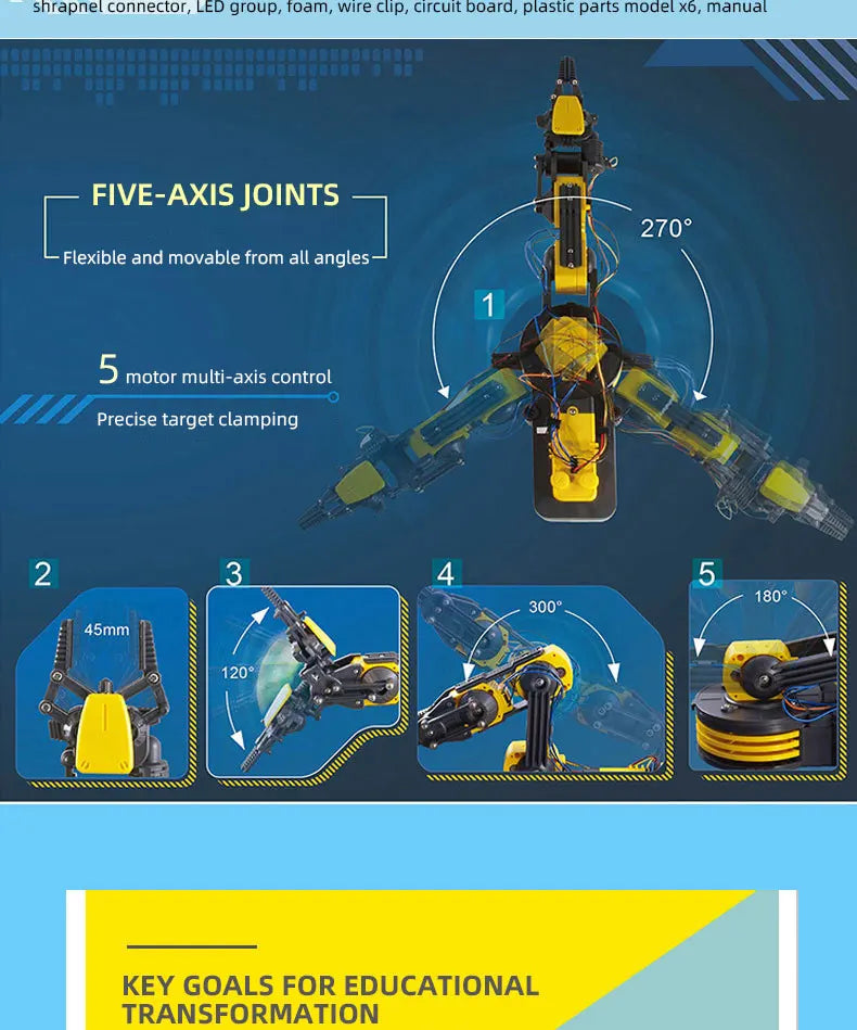 Telecomandă manipulator DIY electric științific robot braț experiment asamblare copii jucării educative cadou de ziua de naștere copil