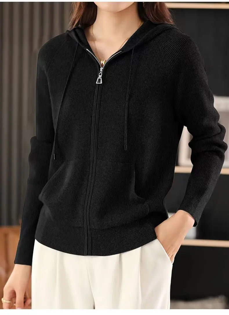 LTYQIN Cardigan Doppel-Reißverschluss-Größe M, 220–320 g/m²