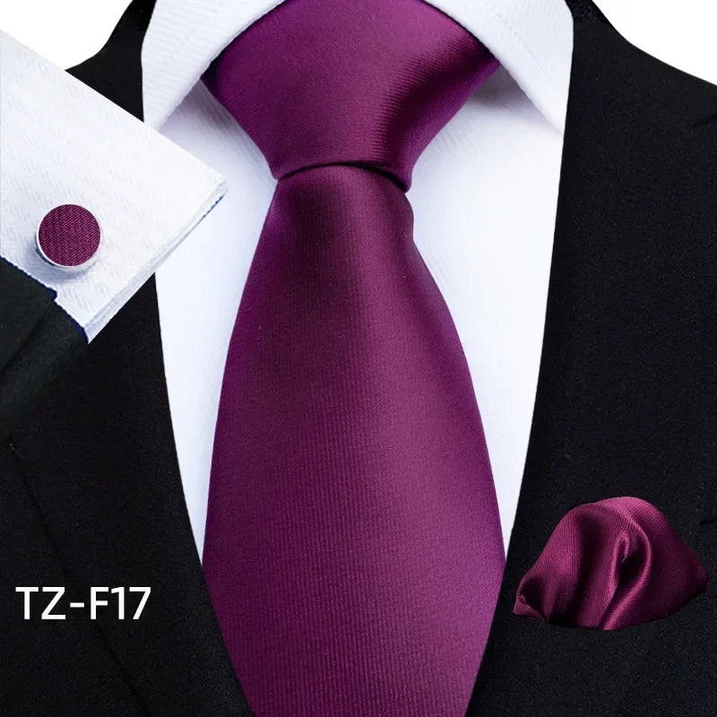 Luxury Mens Ties Floral Black Gold Ties Paisley Grid NeckTie Pocket Square Cufflinks Set Men's Wedding Party Tie