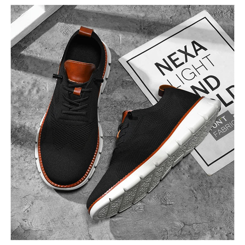 New Men's Sneakers Light Breathable Casual Flat Shoes Outdoor Fashion Comfortable Dress Shoes Anti-Slip Sports Walking Shoes