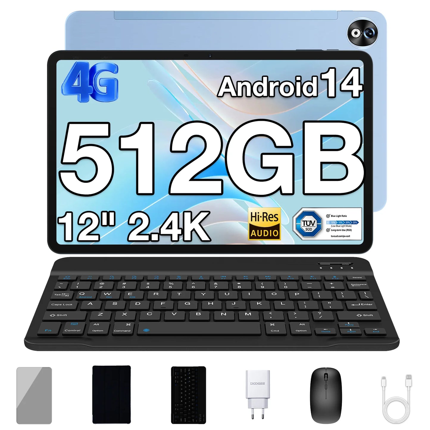 DOOGEE T40 Pro Ultradünn - 8GB 512GB Speicher 10800mAh 12Zoll