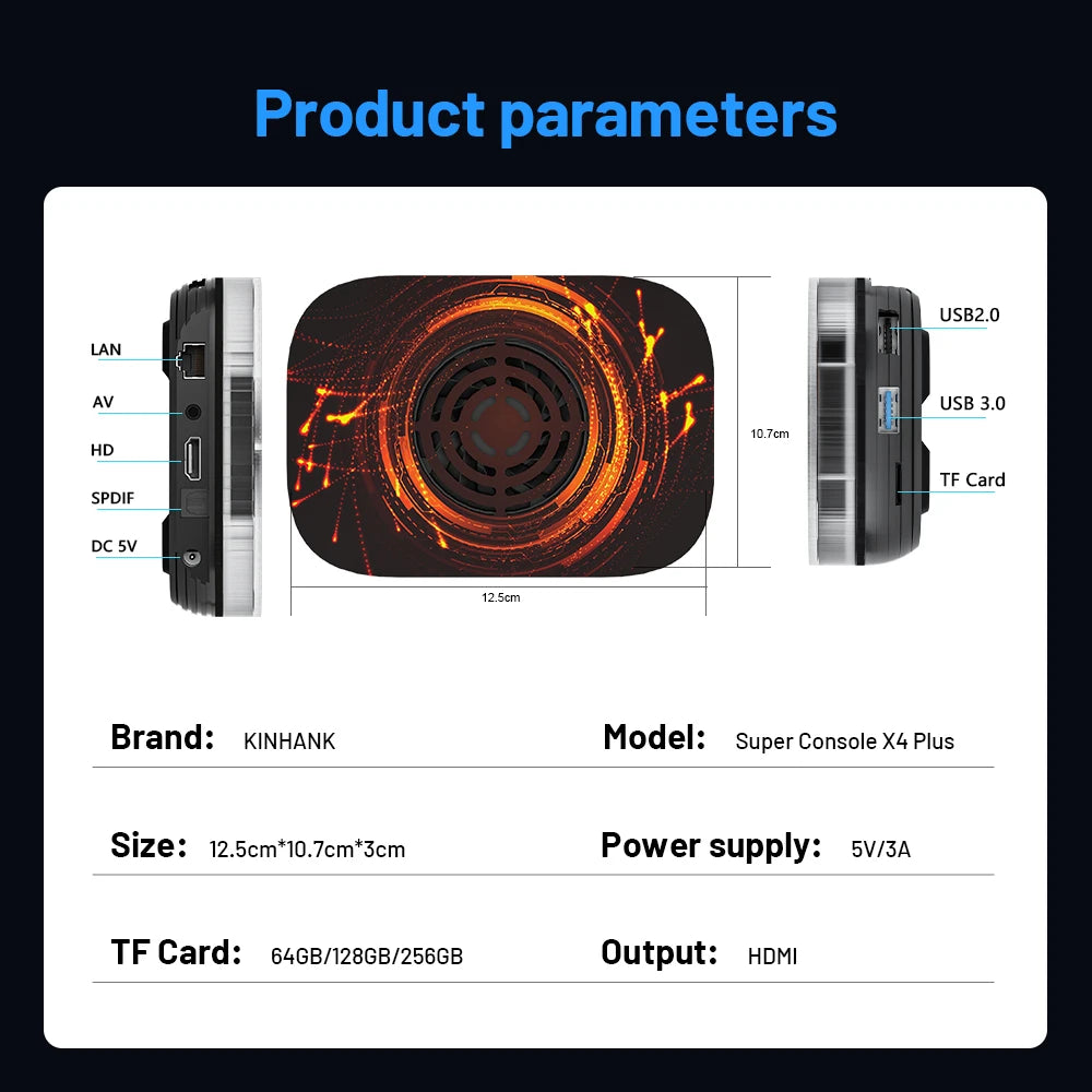 Consolă retro KINHANK X4 Plus - peste 90.000 de jocuri, S905X4