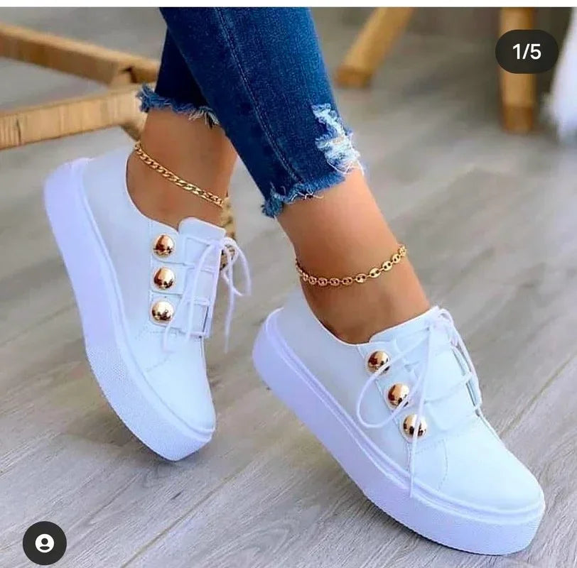 Women Casual Sneakers Woman Fashion Spring Leather PU Sneakers Female Platform Vulcanize Shoes Zapatillas De Mujer
