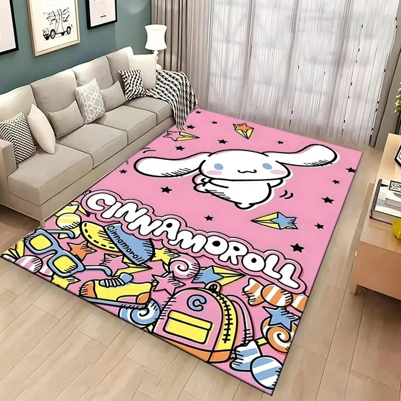 Cute cartoon Sanrio cinnamon dog printed carpet kids room game non-slip soft floor mat living room bedroom home decoration