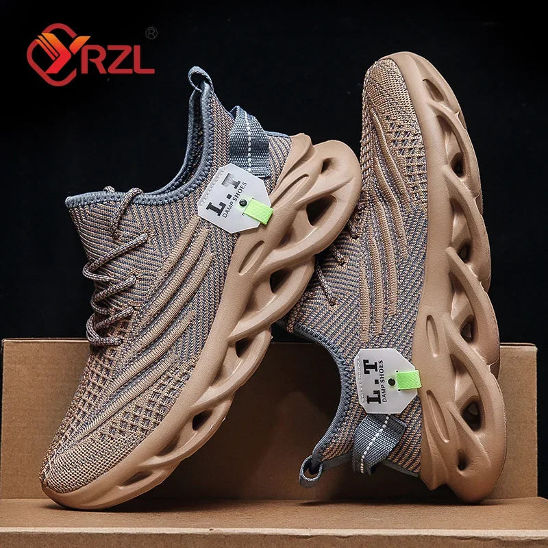 Herren-Sport-Sneaker 2025: YRZL Männer Sport Laufen Schwarz Jogging Schuhe Lässige Sneaker Outdoor Atmungsaktiv Mesh Frauen Leicht Stoßdämpfung Schwarz Tennis Kollektion