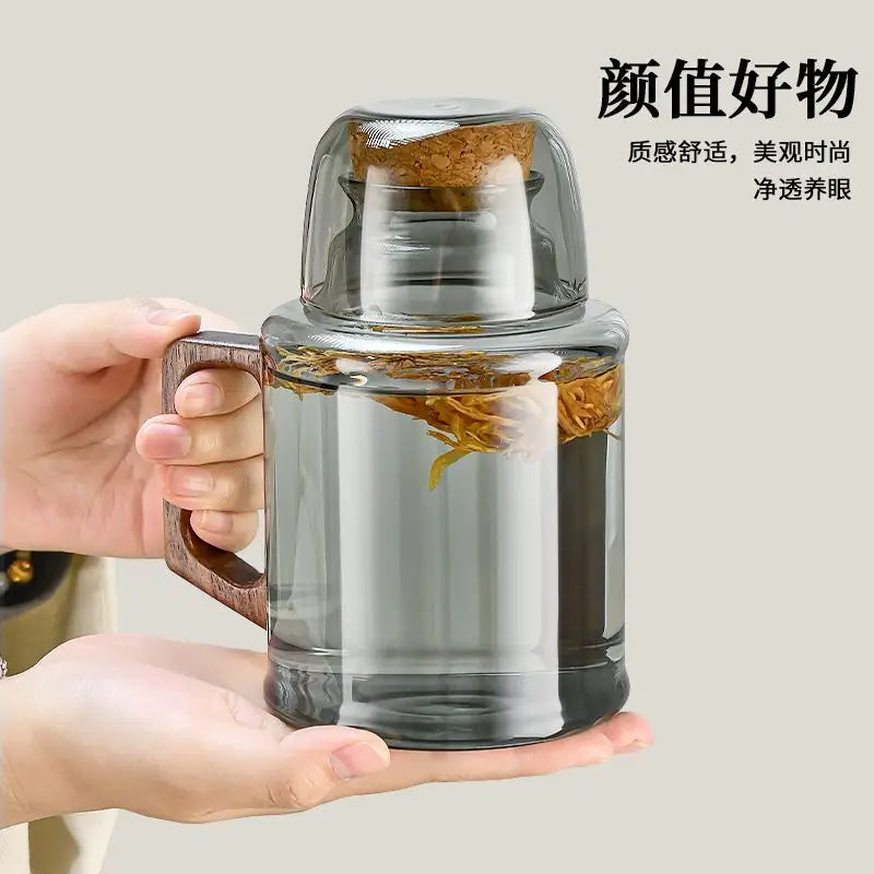 New small warm pot home teapot Glass tea cup mug braised teapot office thermos bottle