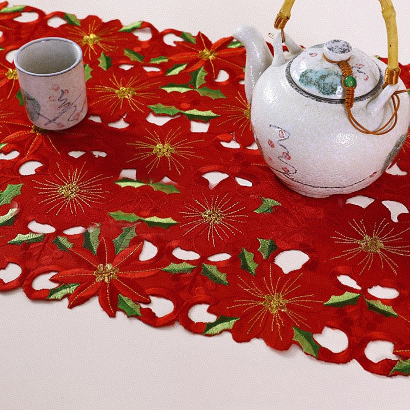 Neutral Table Decorations For Christmas Holly Luxury X Table Embroidered Inch Runner Table Christmas 70 15 Water Tablecloth