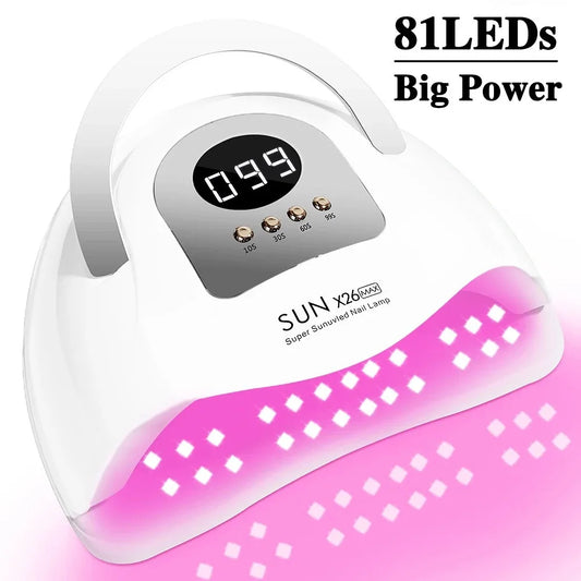 Sun X26 MAX Nail Art UV LED Lamp For Nails Manicure 81LEDS Professional Gel Polish Drying Lamps With Timer Auto Sensor