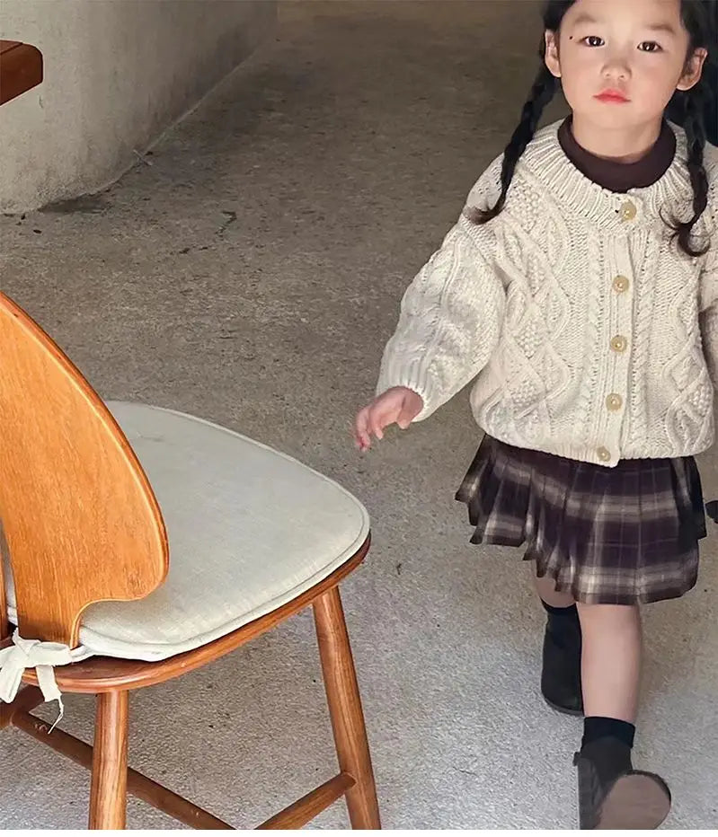 BabyStyle Strickjacke Mädchen Rundhals - Rot Gr.3-6 Unisex