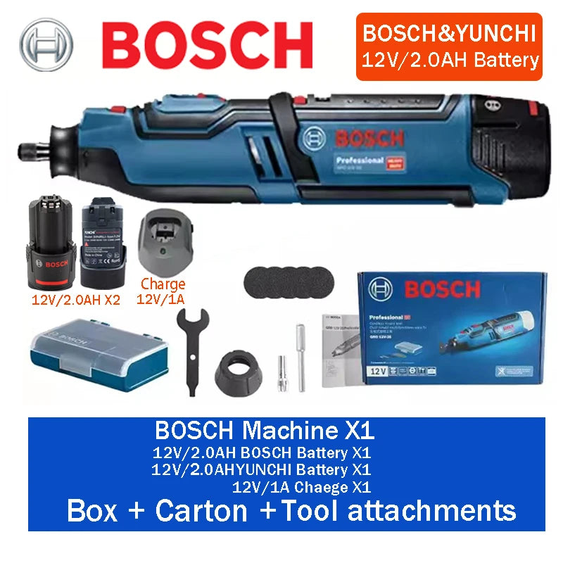 Multitool 2025: Bosch GRO 12V-35 Wireless Rotary Tool - 12V 2.0Ah 3.0Ah Li-Battery Mini Electric Grinder Polishing Cutting Machine Electric Drill Collection