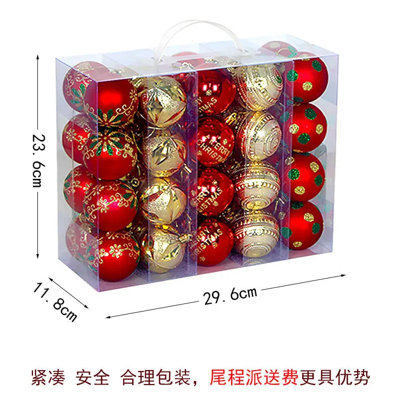 Neues Weihnachtsball-Set Handbemalt - Kapazität 40 Stück Ø6 cm