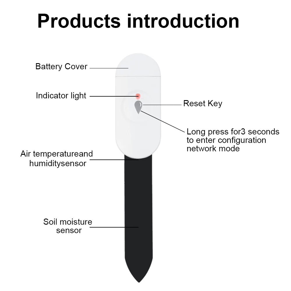 Haozee Bodentemperatur Detektor Feuchtigkeit Zigbee - 2xLR03AAA DC3V