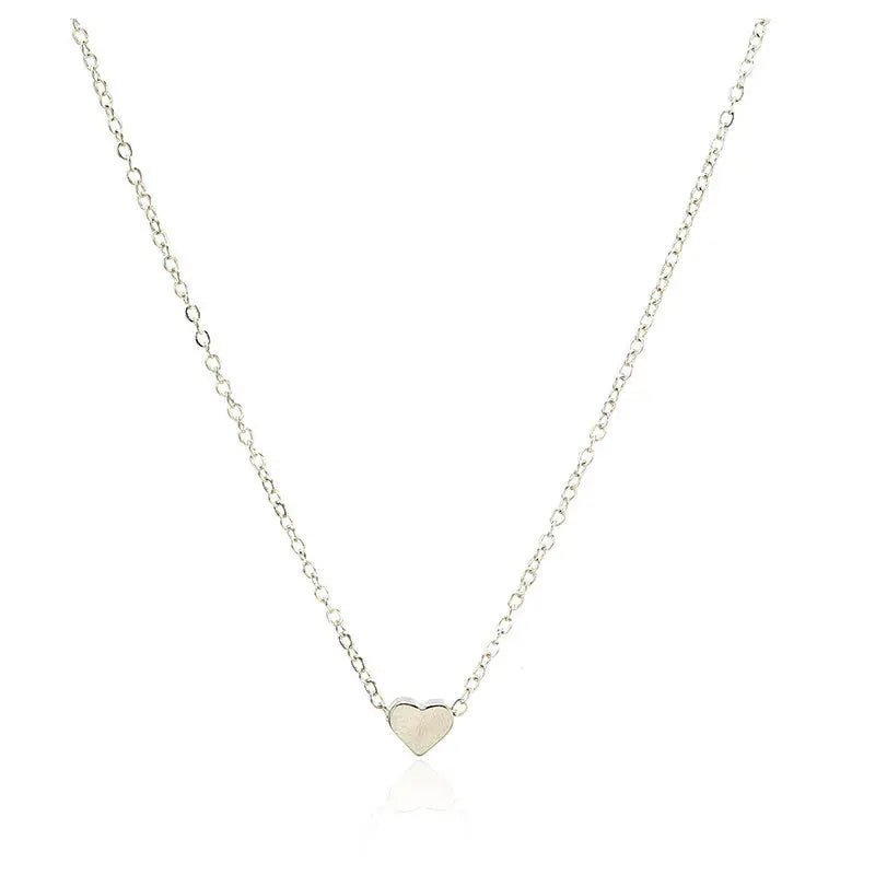 HARKOCN MsSimple Herzanhänger - Zink Gold Silber 45cm