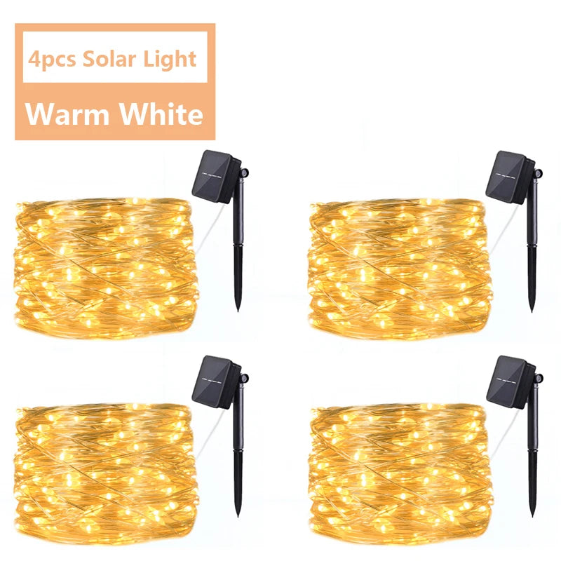 KIKIEL Lichterkette Solarbetrieben - Länge 20 m, 50 LEDs, IP44