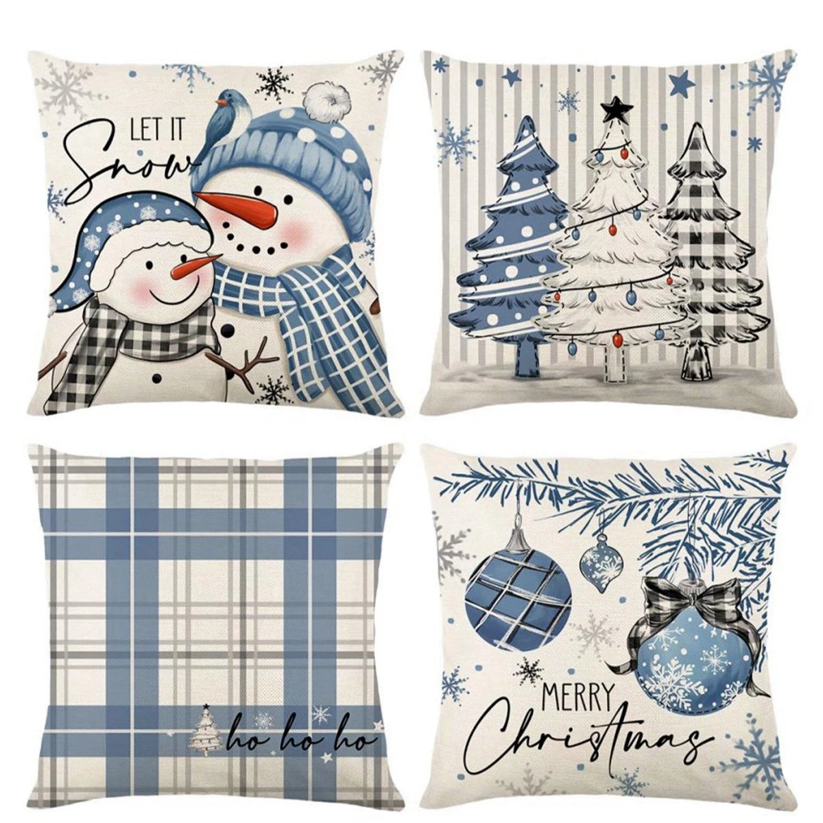 4pcs Christmas Cushion Cover Pillowcase Merry Christmas Decoration Linen Pillow Cases Home 2025 Xmas Gifts Pillow Covers 2026