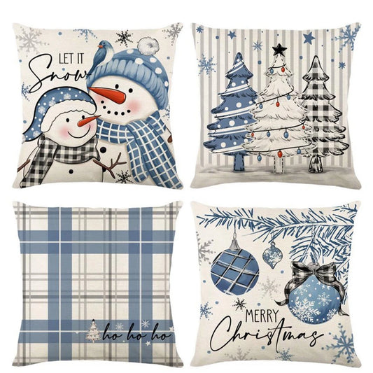 4pcs Christmas Cushion Cover Pillowcase Merry Christmas Decoration Linen Pillow Cases Home 2025 Xmas Gifts Pillow Covers 2026