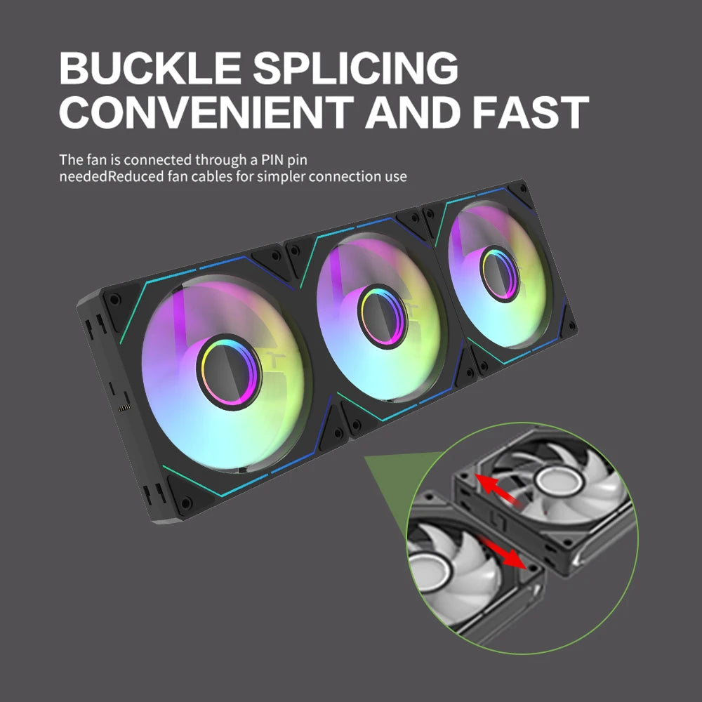 Aigo AS12 ARGB Lüfter - 120mm 800-2000RPM 4.2W PC Kühlung