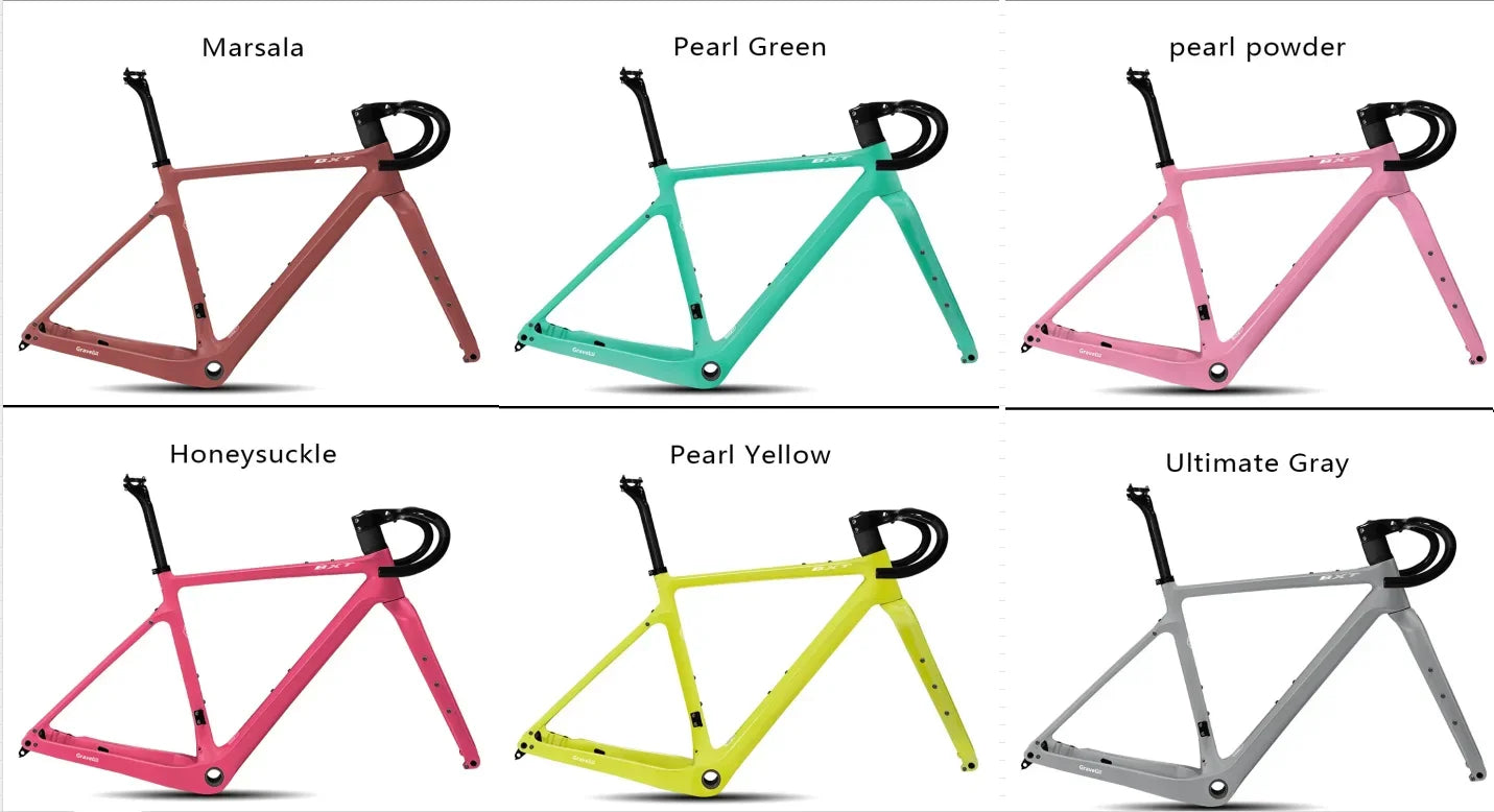 BXT Disc Brake Carbon Gravel Bike Frame 700C/27.5er Max Use 47C/2.1 Tire Carbon Gravel Bicycle Frame Thru Axle Carbon MTB Frame