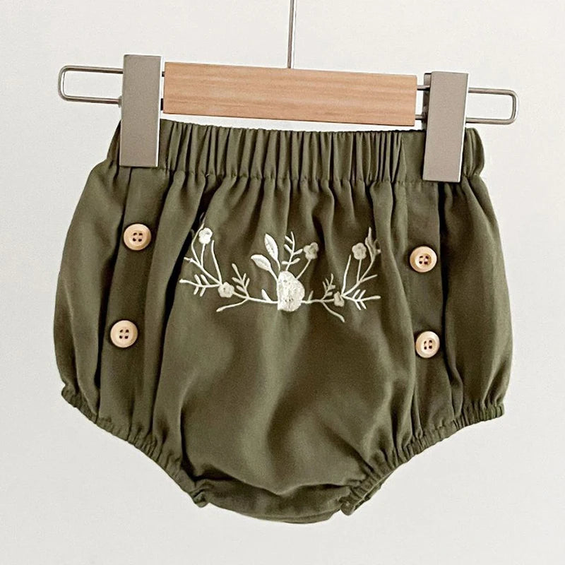 Infant Baby Girls Short Sleeve Green Printing Tops Shorts 2Pcs Clothing Sets Summer Baby Girls Children's Clothes Suit 0-3Yrs