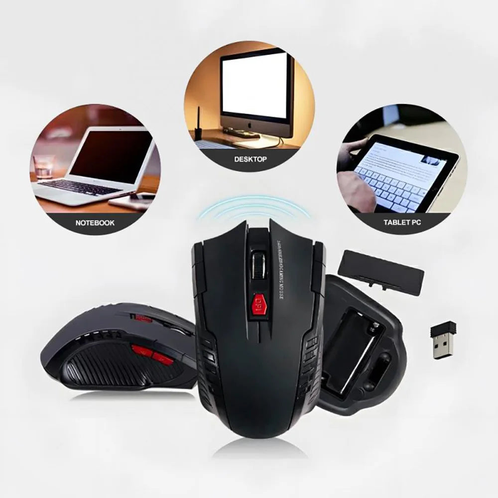 2.4G Wireless Maus USB-Empfänger 6 Tasten Professionelle Optische Wireless Maus USB Rechts Scroll-Maus für Laptop PC Gamer