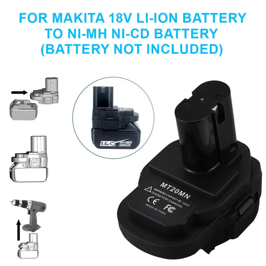 MT20MN Battery Adapter For Makita 18V Li-ion Battery To Ni-Mh Ni-Cd For Makita Bl1860B/Bl1860/Bl1850B/Bl1850/Bl1840/Bl183