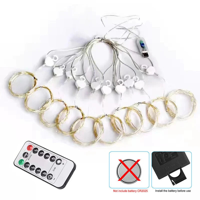 FEICAN Fairy LED Curtain Lights - USB Fernbedienung Wasserdicht