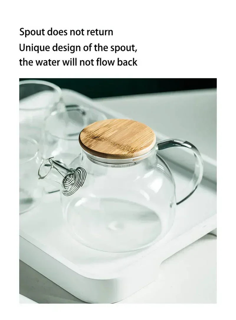Borosil Teekanne Hitzebeständig - 1,8L Glas Transparent18cm