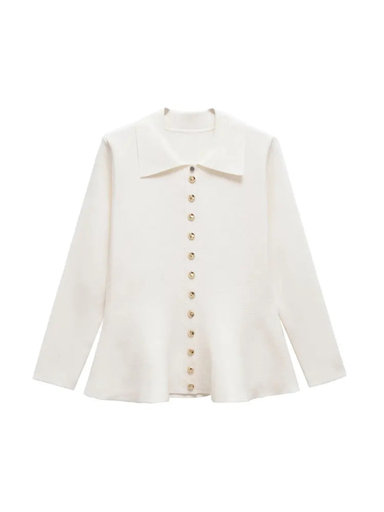 TRZA Strickjacke Reverskragen - Knopf, Stretch, Regular