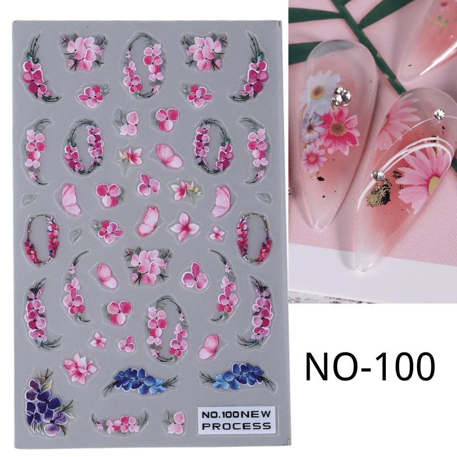 SWEET TREND JINO 3D Blumenaufkleber - 12 Stück Matte S