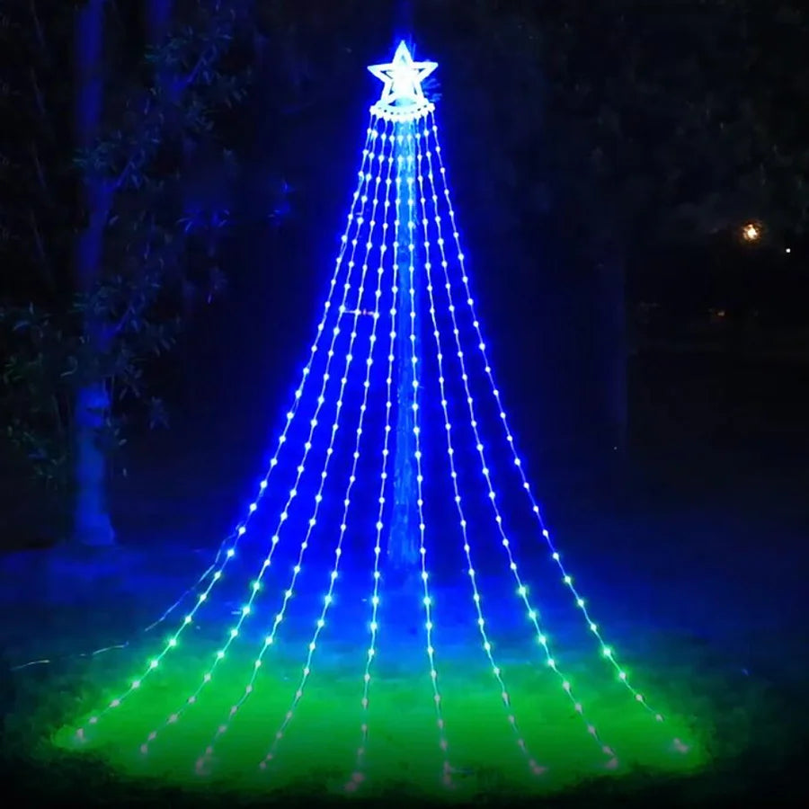 PAMNNY Smart App Control Wasserfall Lichterkette - USB-betrieben, Über 200 LEDs