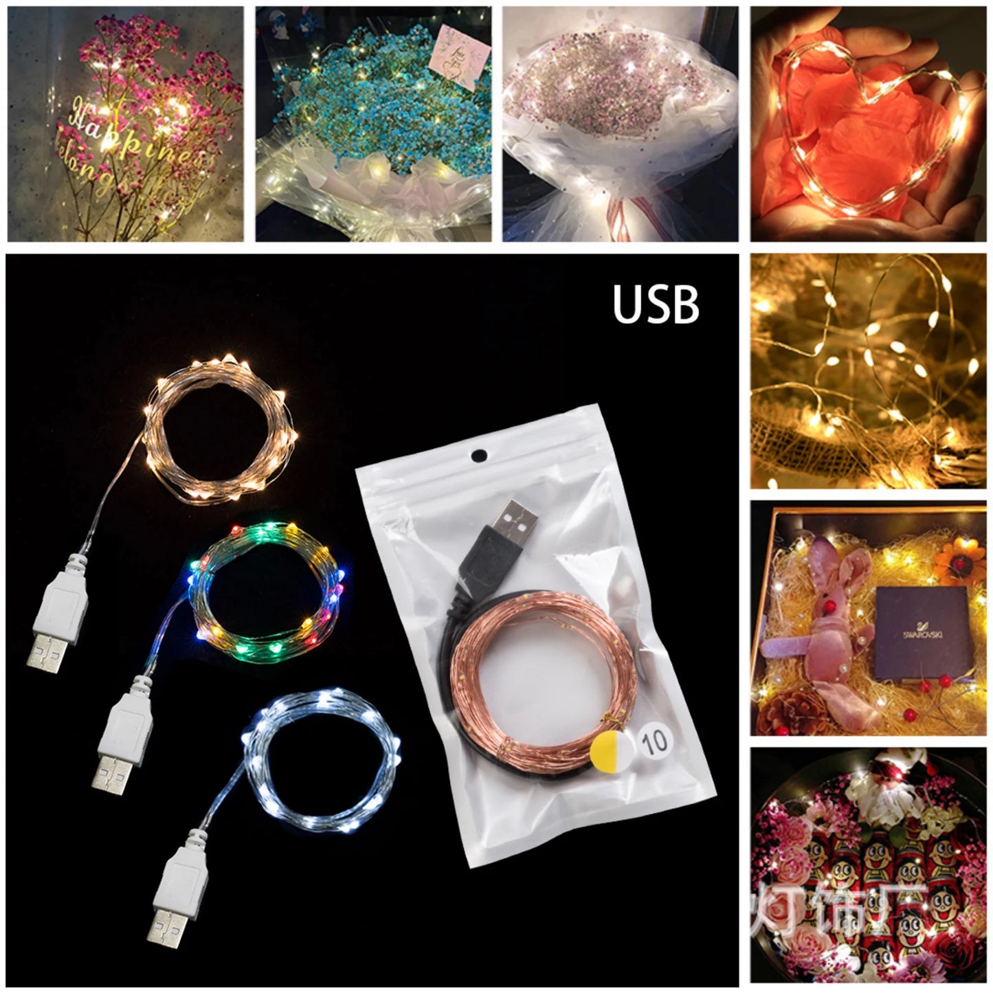 RGBCW String Light Wasserdichte Lichterkette - 249-2000 Lumen 4,5 V