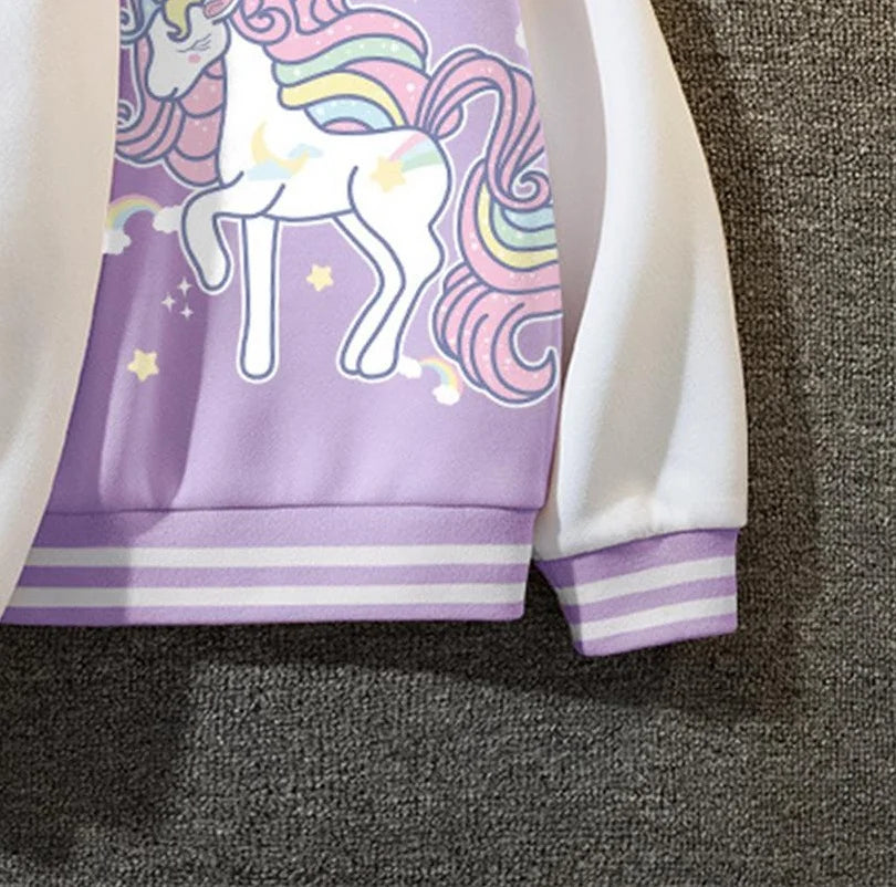 KEAIYOUHUOCN Einhorn Jacke Mädchen - Baumwolle Größe 3-14