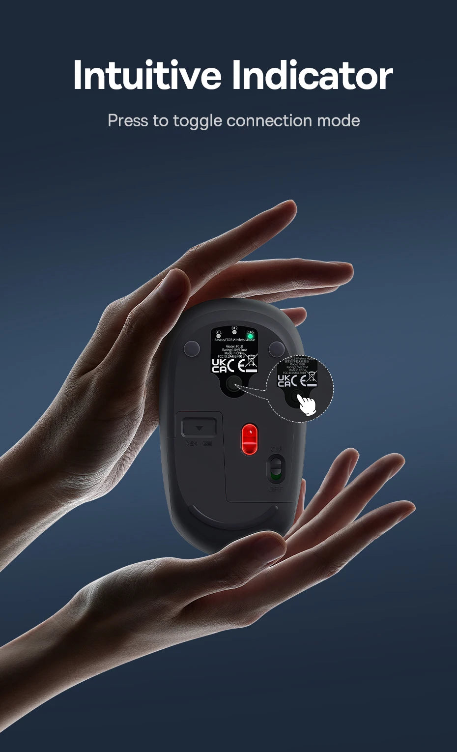 Baseus Silent Maus - 1600 DPI Bluetooth und USB-Nano