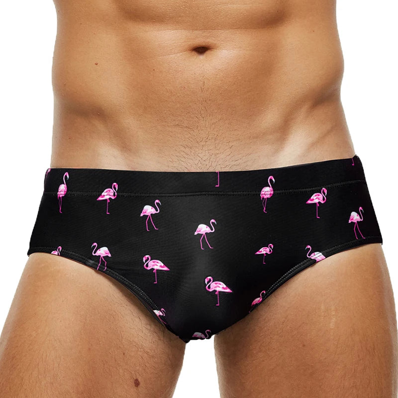 Datifer Summer Mens Shorts Swim Briefs Beach Sexy Removed Breathable Pad Printing Plus Size Bermudas Masculina Swimming Shorts