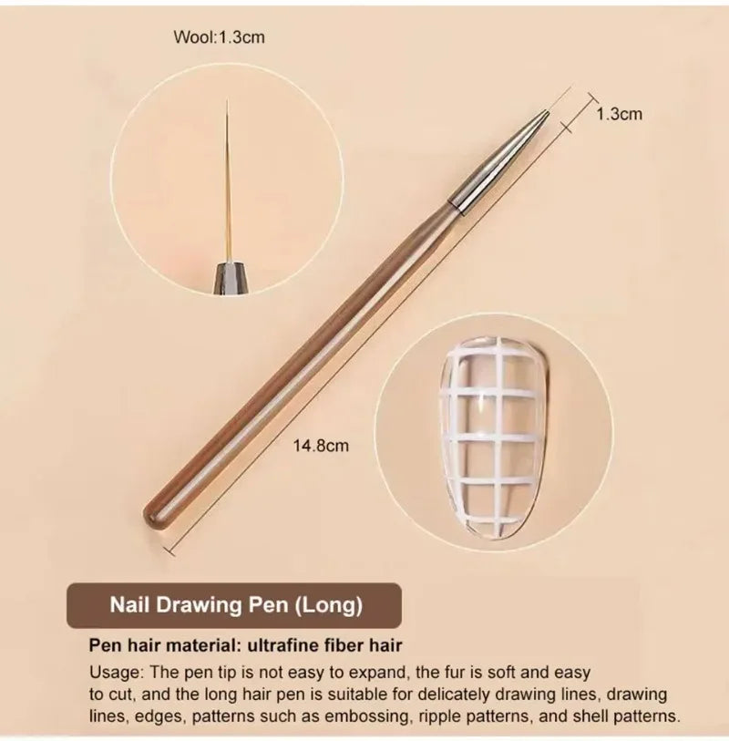 Choice Nagel Pinsel Set Präzision - 9 Stück Kunststoff