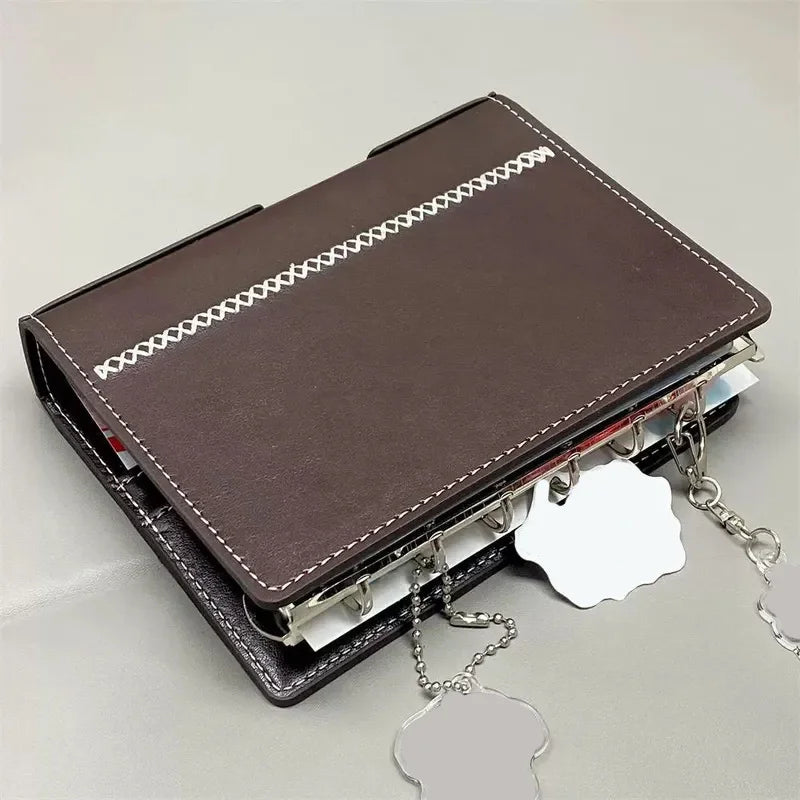 Leather Portable Pocket Booklets Black/Brown A7 Pu Notebooks With 40sheets Blank Pages For Kids' Daily Plans Back To School Gift
