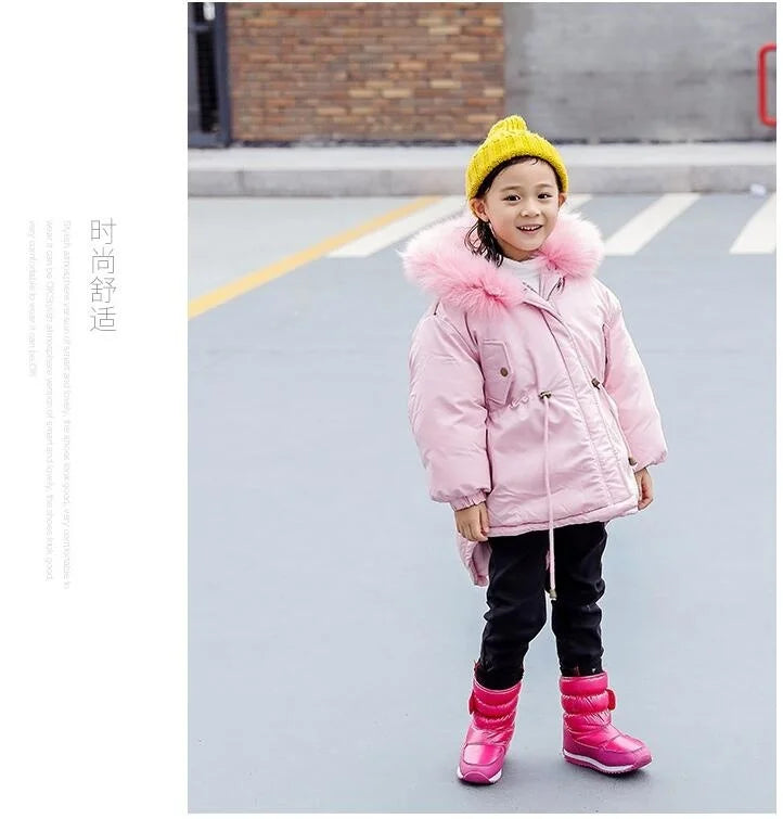 Kinder-Schneestiefel, 2025, Herbst-Winter-Wolle, warm halten, Kinderstiefel, Marke, modisch, wasserdicht, rutschfest, Baumwollschuhe für Mädchen und Jungen