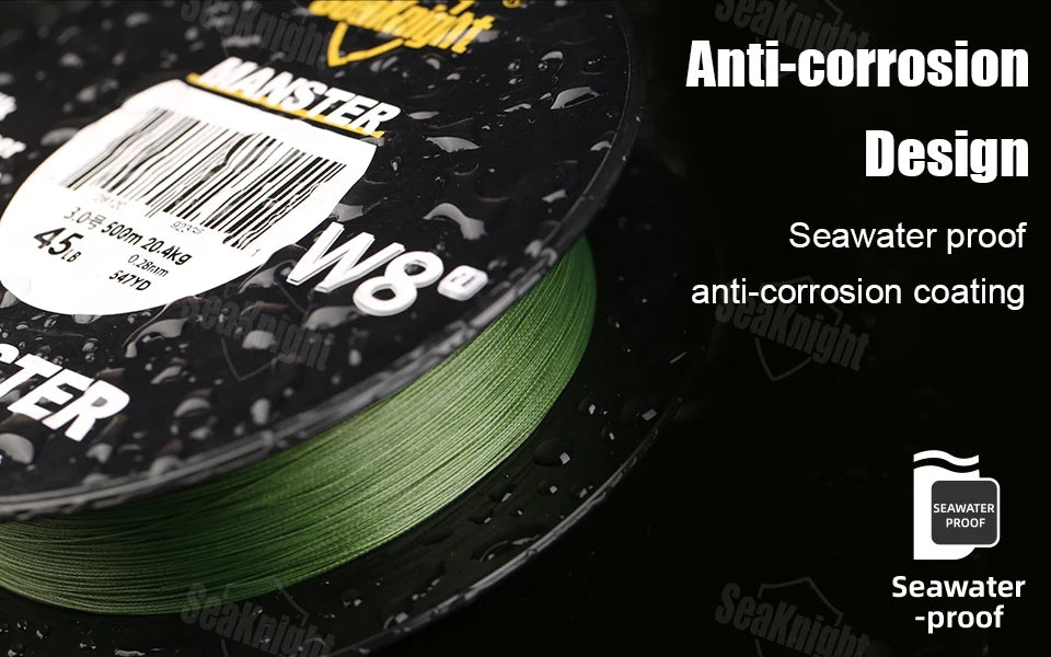 SeaKnight Brand W8 II Series Fishing Line 8 Strands 500m 300m anti-UV anti-saltwater Coating, Multifilament PE Line Braided Wire
