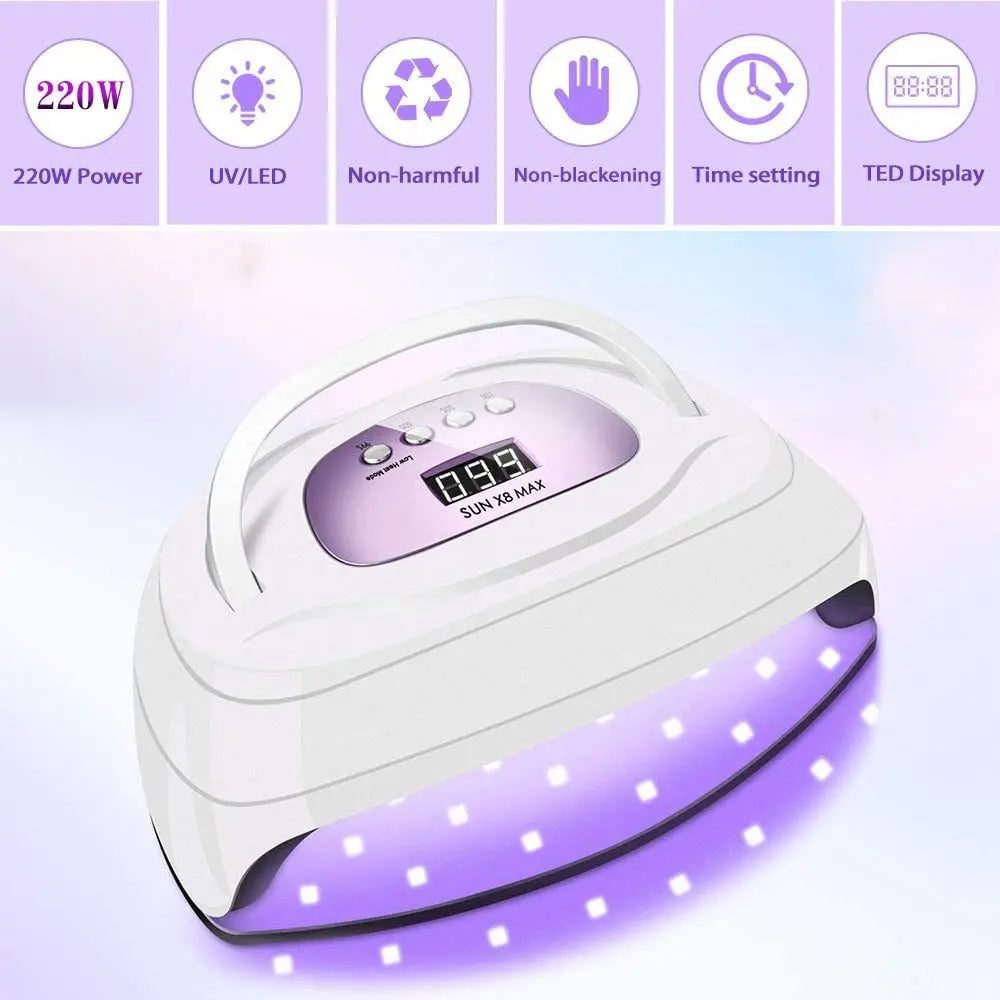 Large Size LED UV Lamp For Nails 150W Uv Light Gel Polish Nail Drying Lamp Nail Dryer Equipment Manicure Accessories Sun X8 Max