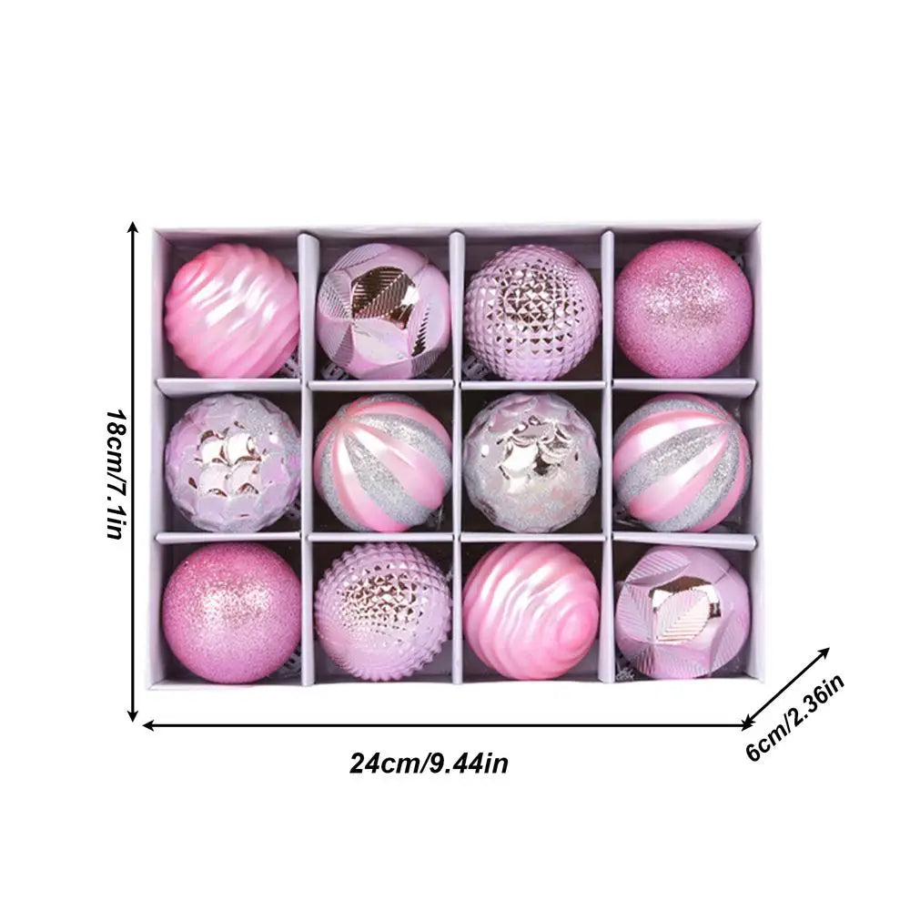 Choice Weihnachtskugeln Glitzer - 12er Set Durchmesser 6 cm Kunststoff