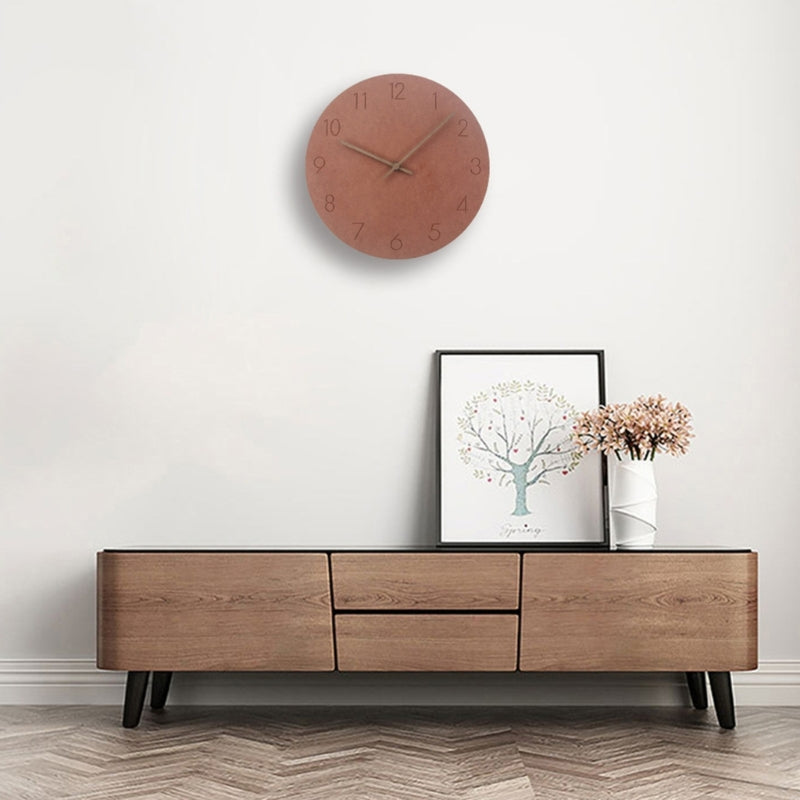 Wooden Simple Round Wall Clock Non Ticking Silent Clocks Modern Office Wall Clocks Homes Decor Easy to Read