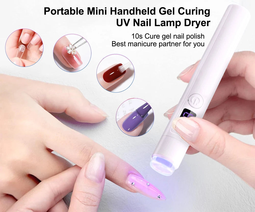 UV LED Nail Lamp Mini UV Nail Lamp for Manicure Mini Nail Dryer Stand Lamp Professional Ultraviolet Portable Nails Drying Light