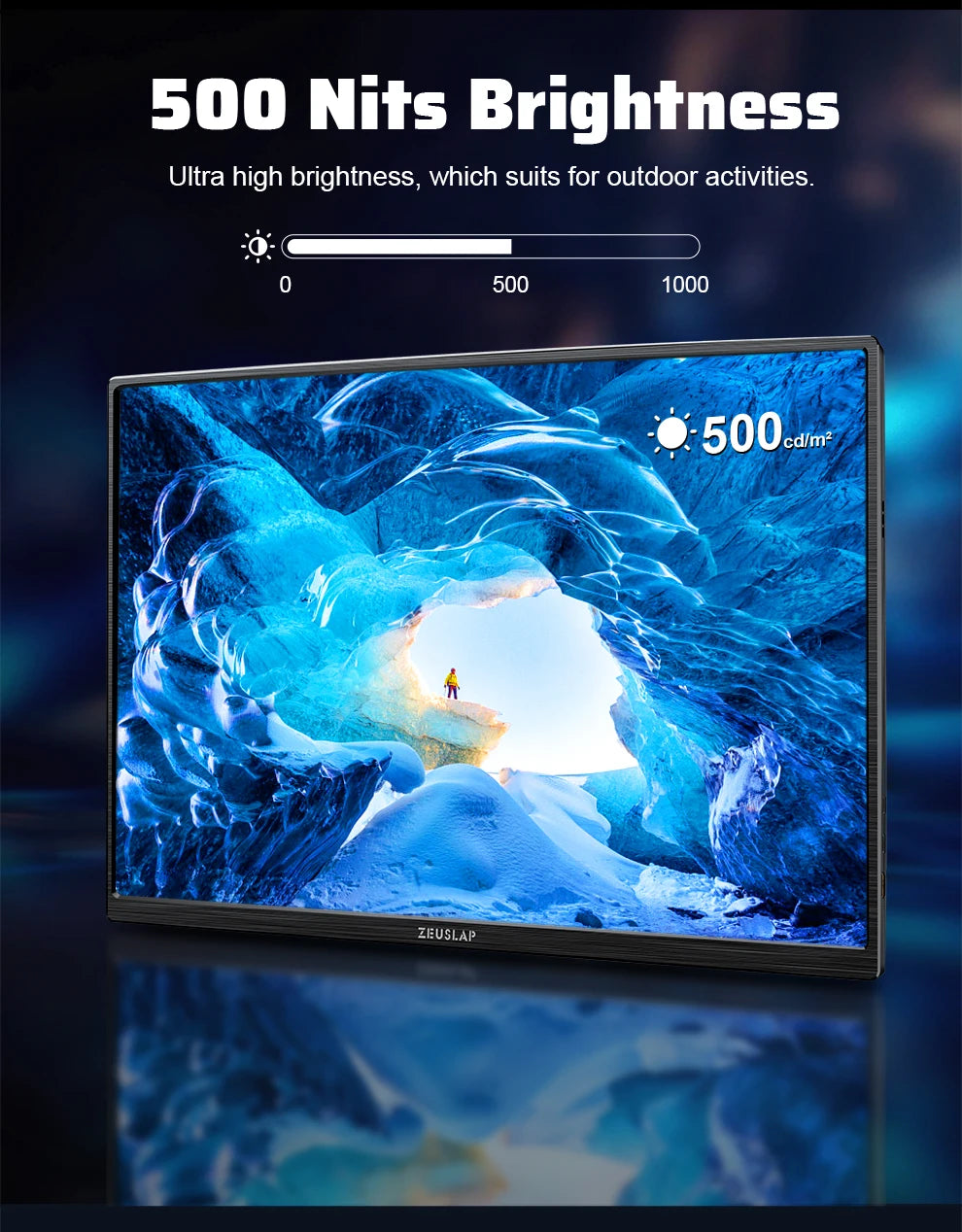 ZEUSLAP 16" 2.5K 144Hz tragbarer Monitor - 2560×1600