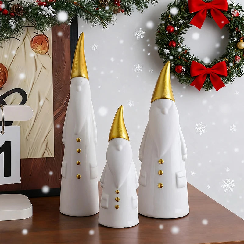 MINISO Nordischer Stil Weihnachtsmann Set - Größe Klein, Harz, 4 Stück