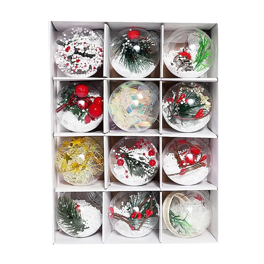 SnowBall Schneemannkugeln Transparent - 12er Set, Glaskugeln