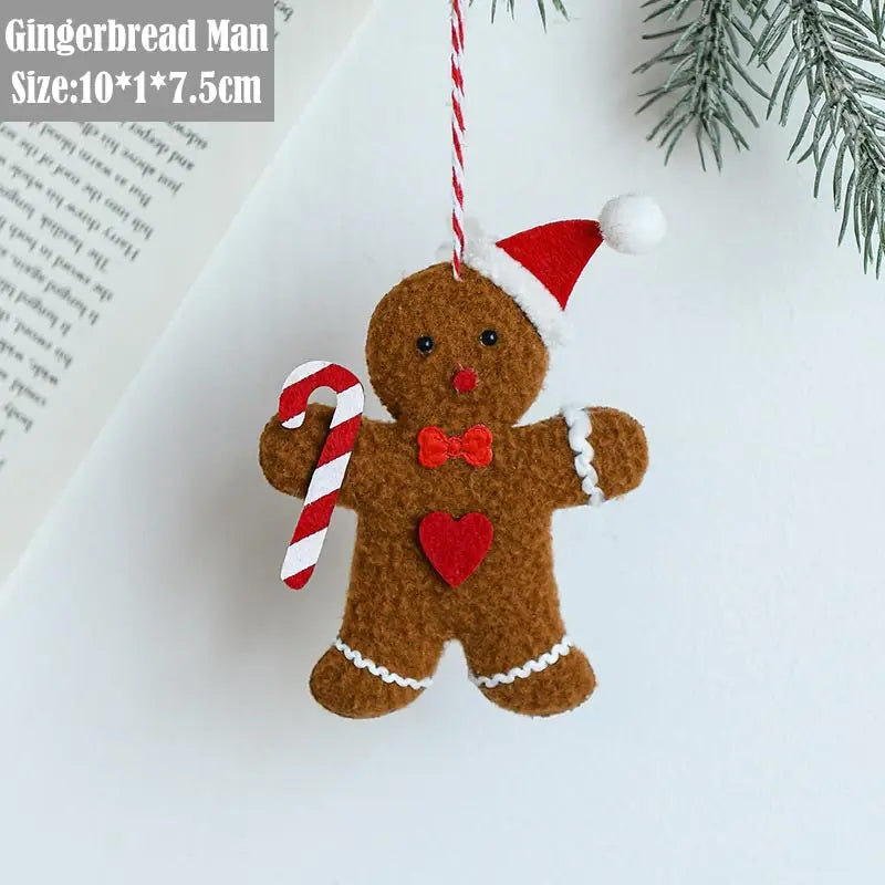 Weihnachtsdekoration, Weihnachtsbaum, Plüsch-Anhänger, Weihnachtsmann, kleine Glocke, Elch, Schneeflocke, Schleife, Stern, Glückstüte, Zuckerstangen-Anhänger