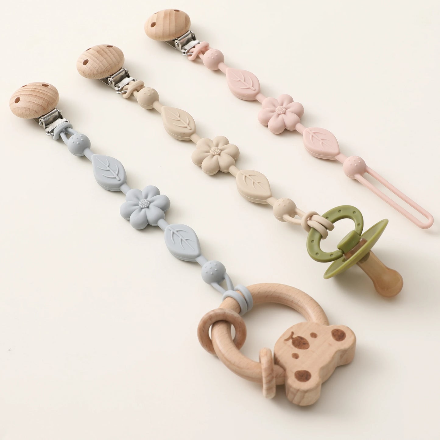 Choice AN-6-1 Silikon Schnullerclip Blume - Verstellbar