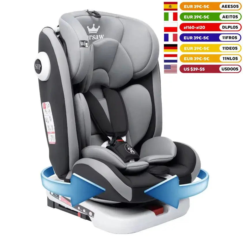 Kinderautositz 360 Grad Drehbar ISOFIX und 5 Punkt Gurt