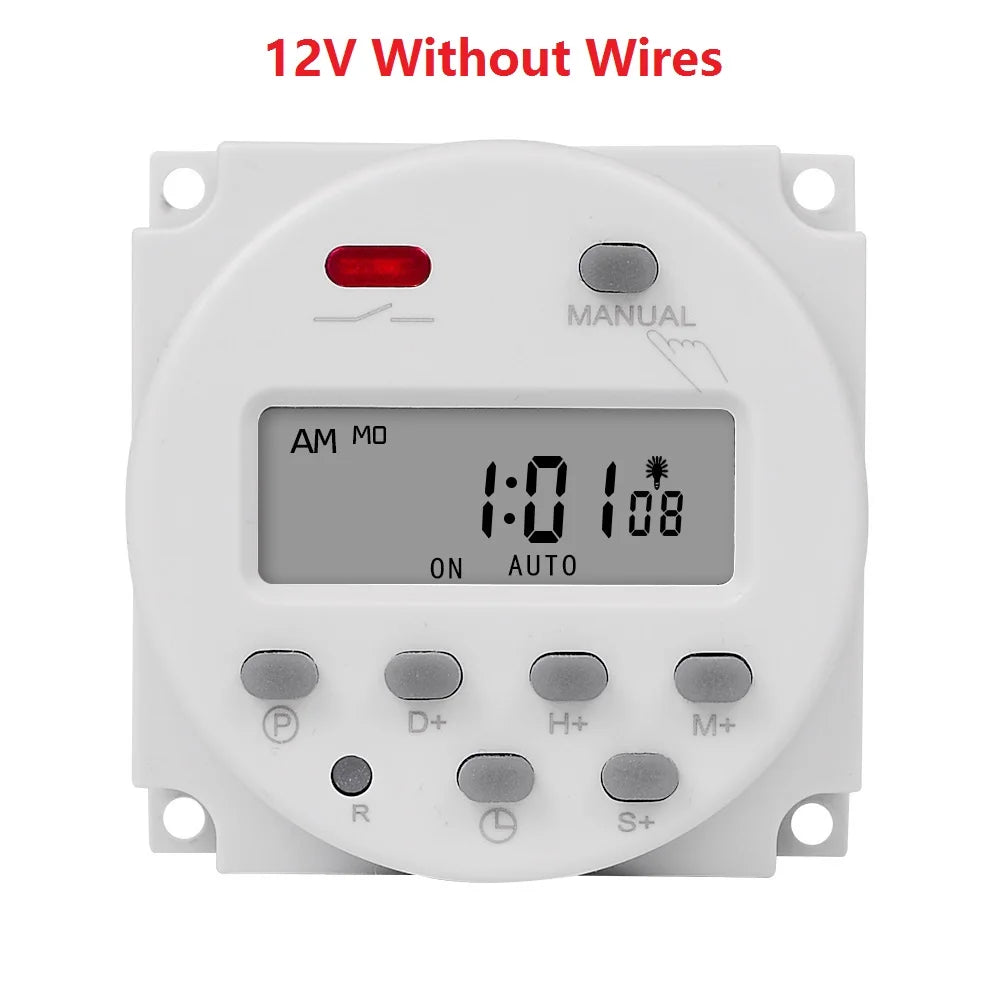Gaqqee 1 Second Interval 12V 24V 110V 220V Digital LED Timer Switch 7 Days Weekly Programmable Time Relay Programmer CN101S